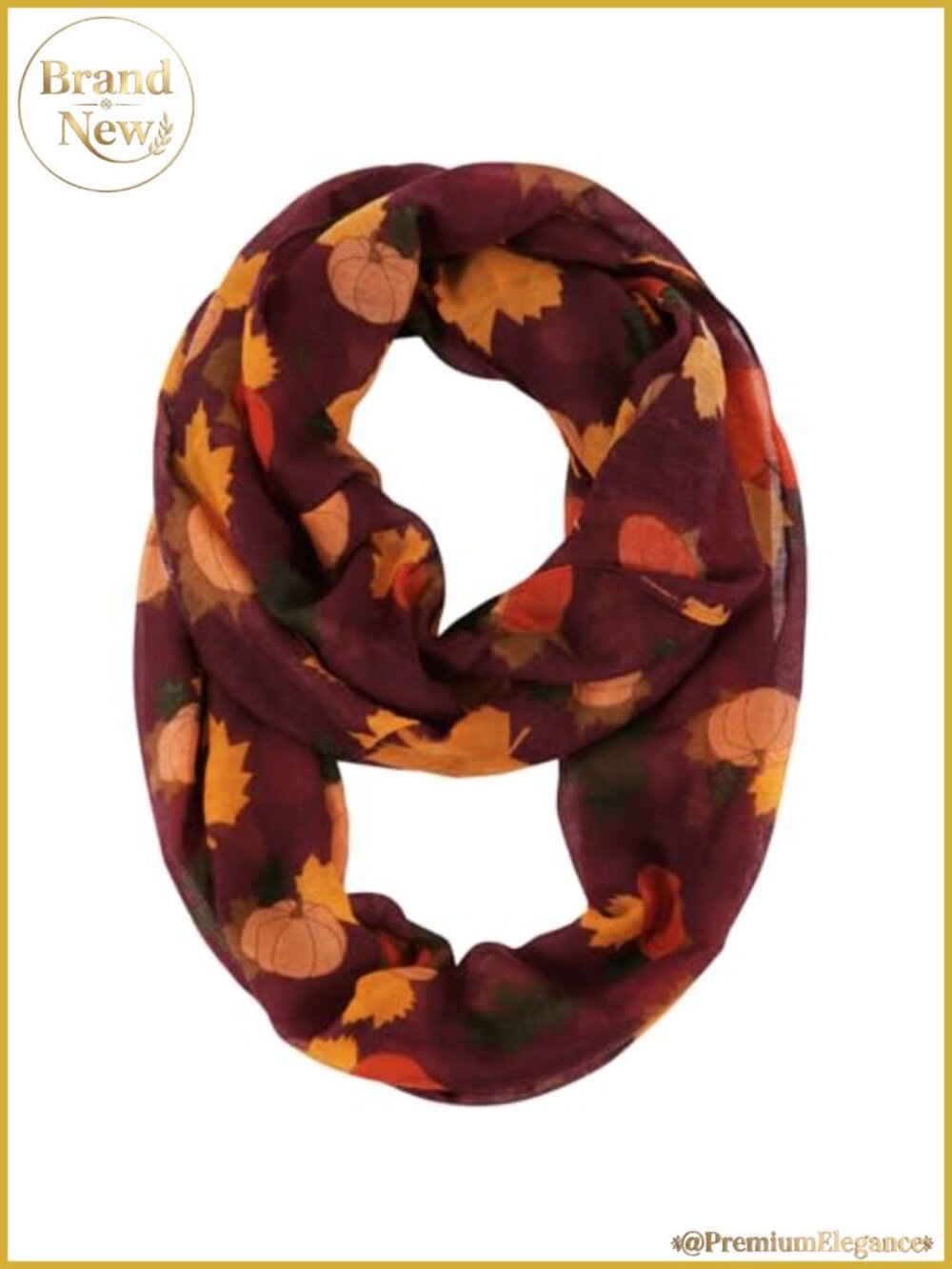 Polyester Infinity Loop Scarf Fall Print Circle Scarf Head Wrap Women